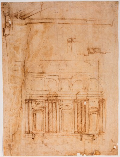 Vægprospekt til den laurentiske pause af Michelangelo Buonarroti