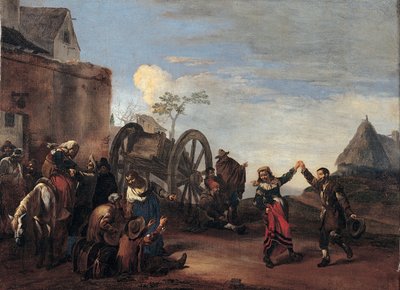 Bamboccio barnlighed, første tredjedel af det 17. århundrede. af Michelangelo Cerquozzi