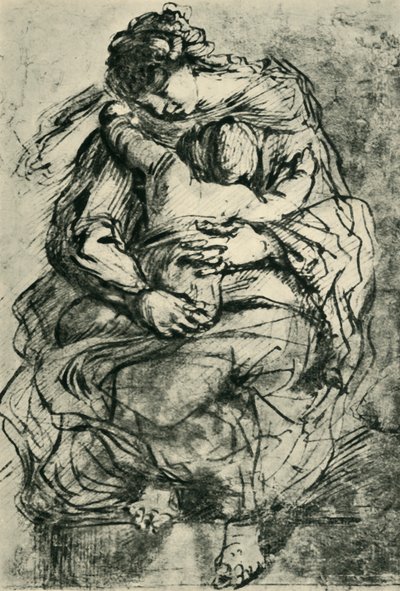Madonna og barn, slutningen af det 16.-begyndelsen af det 17. århundrede, 1943. af Michelangelo Merisi Caravaggio