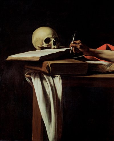 St. Jerome Writing, ca. 1604 (detalje af 64911) af Michelangelo Merisi Caravaggio