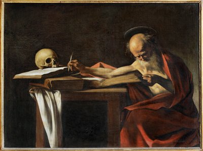 Sankt Hieronymus skriver ... (maleri på lærred) af Michelangelo Merisi da Caravaggio