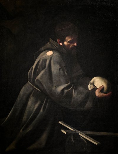 Sankt Frans i meditation, ca. 1606 (olie på lærred) af Michelangelo Merisi da Caravaggio