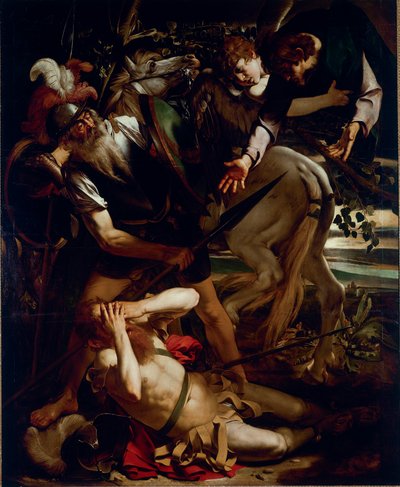 St. Pauls omvendelse. Maleri af Michelangelo Merisi dit Il Caravaggio (The Caravaggio) (1571-1610) 1594-1596 Dim.237x189 cm Odescalchi Balbi Collection, Rom - The Conversion of St Paul, af Michelangelo Merisi a.k.a Il Caravaggio (1571-1610). Olie af Michelangelo Merisi da Caravaggio