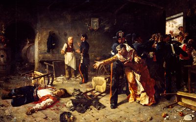 Et spil med trumf eller slagsmål i Trastevere af Michele Cammarano