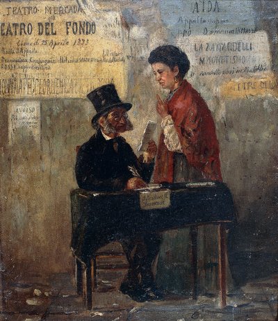 Teaterplakater og offentlig skribent af Michele Cammarano (1835-1920) af Michele Cammarano