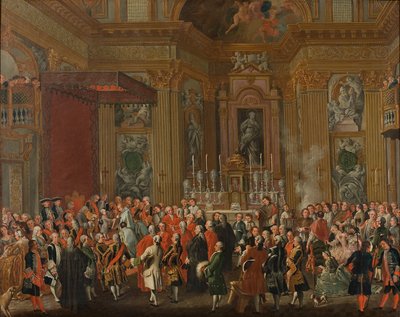 "Ferdinand IV tages i ed som konge af Napoli". af Michele Foschini