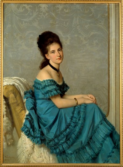 Portræt af Adelaide Banti. Maleri af Michel Gordigiani (1830-1909) af Michele Giordigiani
