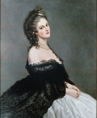 Portræt af Virginia Oldoini Verasis (olie på lærred) af Michele Gordigiani