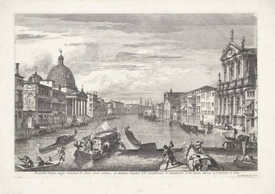 Venedigs Canal Grande Prospekt for Canal Grande of Coenobium D: viser klare linjer (...) (titel på objekt) Gezichten op Venetië (serietitel) Storslået og udvalgt udsigt over byen Venedig (serietitel) af Michele Marieschi