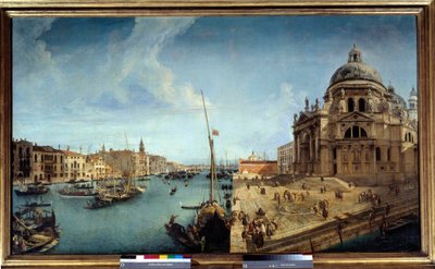 Udsigt over indgangen til Canal Grande og på Salutkirken i Venedig Maleri af Michele Marieschi (1710-1741) 1700-tallet søn. 1,25x2,13 m af Michele Marieschi