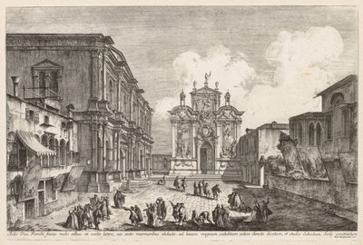 Udsigt over Venedig: Campo S. Rocco af Michele Marieschi