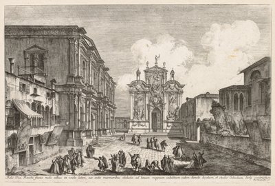 Udsigt over Venedig: Campo S. Rocco, 1741. af Michele Marieschi
