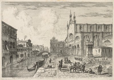 Udsigt over Venedig: Campo S. S. Giovanni e Paolo, 1741. af Michele Marieschi