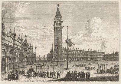 Udsigt over Venedig: Piazza og Piazzetta af Michele Marieschi