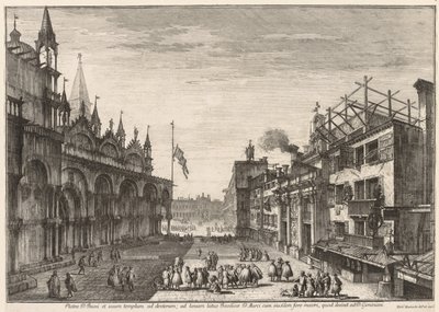Udsigt over Venedig: Piazzetta S. Basso af Michele Marieschi