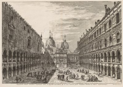 Udsigt over Venedig: Hertugpaladsets gårdhave af Michele Marieschi