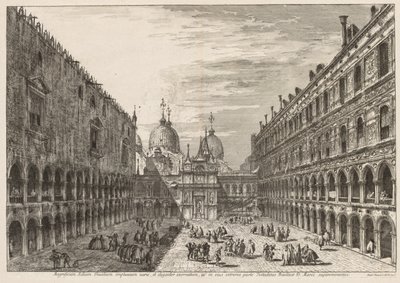 Udsigt over Venedig: The Courtyard of the Ducal Palace, 1741. af Michele Marieschi