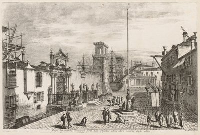 Udsigt over Venedig: The Gates of the Arsenal, 1741. af Michele Marieschi