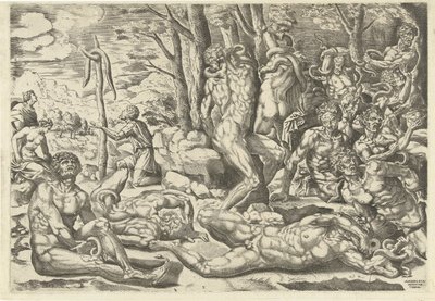 Tilbedelsen af ​​den skamløse slange af Michiel Coxie (I) (attributed to)
