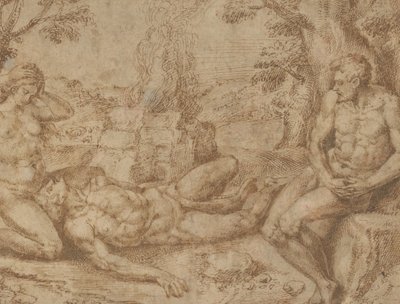 Adam og Eva sørger over Abels død, ca. 1576. af Michiel Coxie