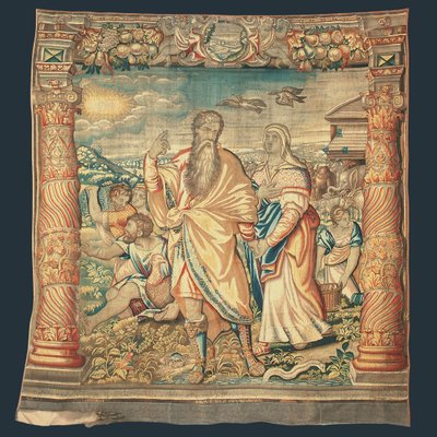 Bruxelles bibelske gobelin, der viser nedstigningen fra arken fra serien "Noahs liv", af Paulus van Nieuwenhove af Michiel I Coxie or Coxcie