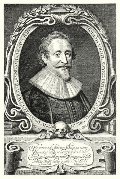 Hugo Grotius, hollandsk jurist, teolog; filosof og forfatter (gravering) af Michiel Jansz. van (after) Miereveld