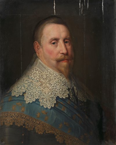 Portræt af Gustav II Adolf (1594-1632), konge af Sverige af Michiel Jansz van Mierevelt (copy after)