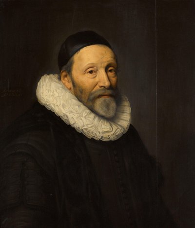 Portræt af Johannes Wtenbogaert (1557-1644) af Michiel Jansz van Mierevelt (workshop of)