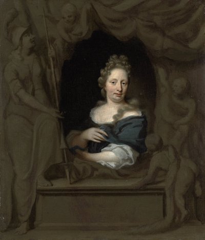 Portræt af Eva Visscher af Michiel van Musscher