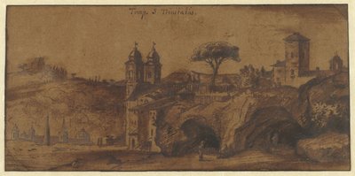 Udsigt over SS Trinità dei Monti i Rom af Michiel van Overbeek