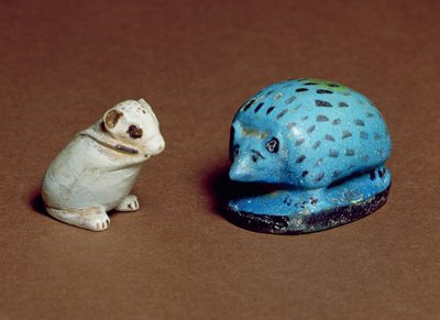 Pindsvin og jerboa, fra Beni Hasan og Heliopolis, 12.-13. dynasti, ca. 1963-1648 f.Kr. (fajance) af Middle Kingdom Egyptian