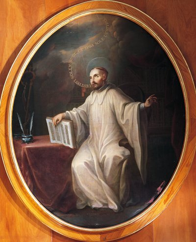 Sankt Bernhard af Clairvaux, tilskrevet Miguel Cabrera (1695-1768) af Miguel (attr. to) Cabrera