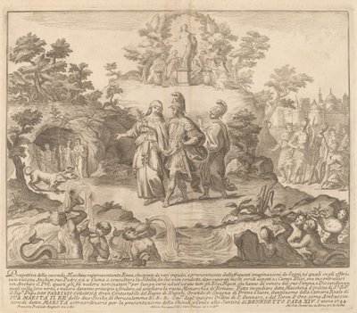 Aeneas and the Cumean Sybil, til "Chinea"-festivalen af Miguel de Sorellò after Francisco Preciado