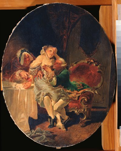 Forføreren (Forføreren) - Maleri af Mihaly Zichy (1827-1906), olie på lærred af Mihaly von Zichy