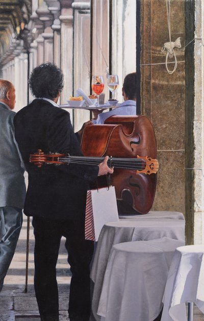 Piazza San Marco (olie på panel) af Mike Briscoe