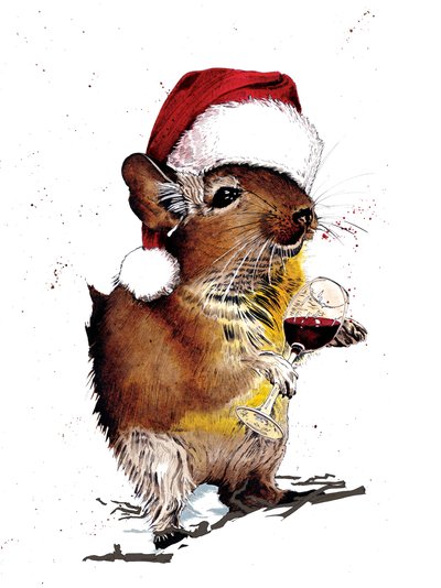Christmas Degu on White, 2020 af Mike Davis