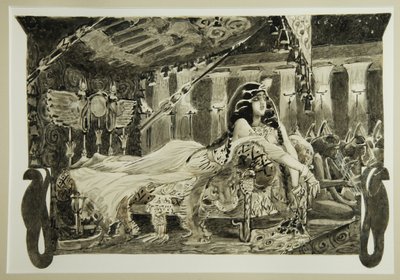 Cleopatra på sengen, 1899 af Mikhail Aleksandrovich Vrubel