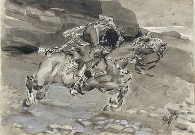 Rytter. Illustration til digtet Dæmonen af Mikhail Lermontov, 1890-1891 af Mikhail Aleksandrovich Vrubel