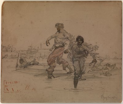 Illustration til digtet The Robber Brothers af Alexander Pushkin, 1881 af Mikhail Aleksandrovich Vrubel