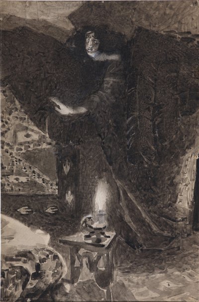 Illustration til digtet Dæmonen af Mikhail Lermontov, 1890-1900 af Mikhail Aleksandrovich Vrubel