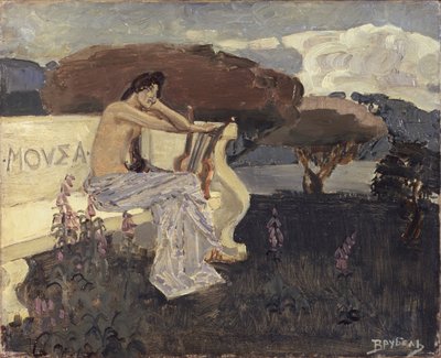 Muse. Design til et teatergardin, ca. 1890 af Mikhail Aleksandrovich Vrubel