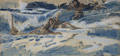Spiller najader og tritoner, 1896-1898 af Mikhail Aleksandrovich Vrubel