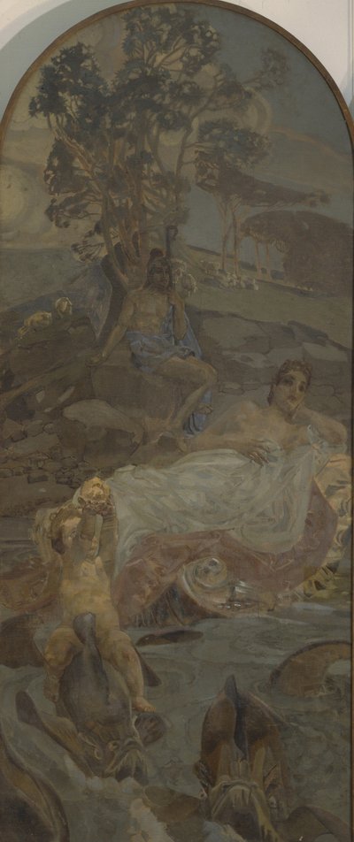 Venus, Amor og Paris, midterpanel i Triptykonen The Judgment of Paris af Mikhail Aleksandrovich Vrubel