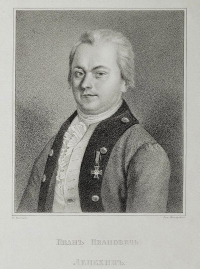 Portræt af Ivan Lepyokhin 1740-1802, ca. 1838 af Mikhail Andreyevich Kashentsev