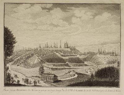 Udsigt over Vladimir Town, 1769 af Mikhail Ivanovich Makhaev