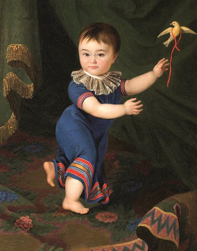 Portræt af grev Dmitri Nikolayevich Sheremetev 1803-1871 som barn, 1805. af Mikhail Matveevich Cherkasov