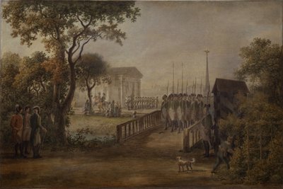 Vagtskifte på Tsarinas Meadow i Sankt Petersborg, 1799 af Mikhail Matveevich Ivanov