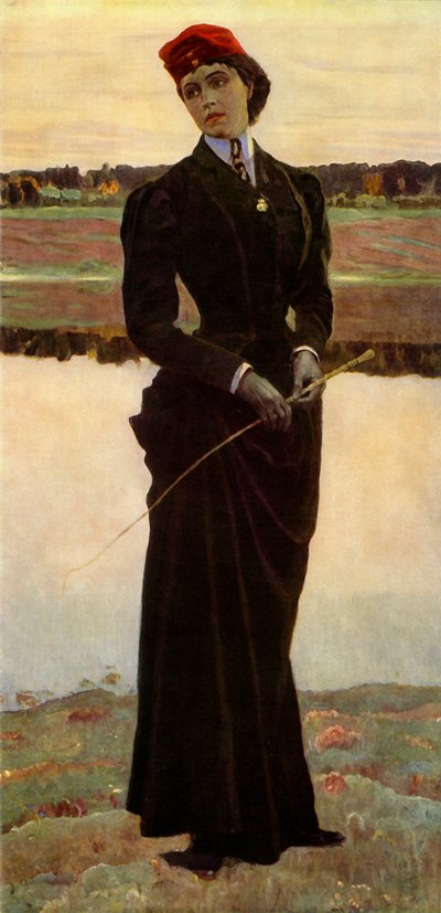 portræt af Olga Mihaylovna Nesterova-Shretera, kunstnerens døtre, 1906, 1965. af Mikhail Nesterov