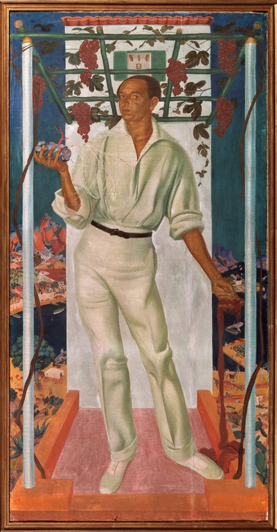 Portræt af den mexicanske kunstner Roberto Montenegro Nervo (1887-1968) (Portræt af den mexicanske kunstner Roberto Montenegro Nervo) - Maleri af Alexander Yevgenyevich Yakovlev (1887-1938), olie på lærred af Mikhail Nikolayevich Yakovlev