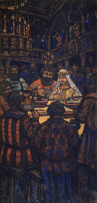 Storhertug Vladimir I. Svyatoslavichs bryllup Triptykon, Centralpanel, 1920